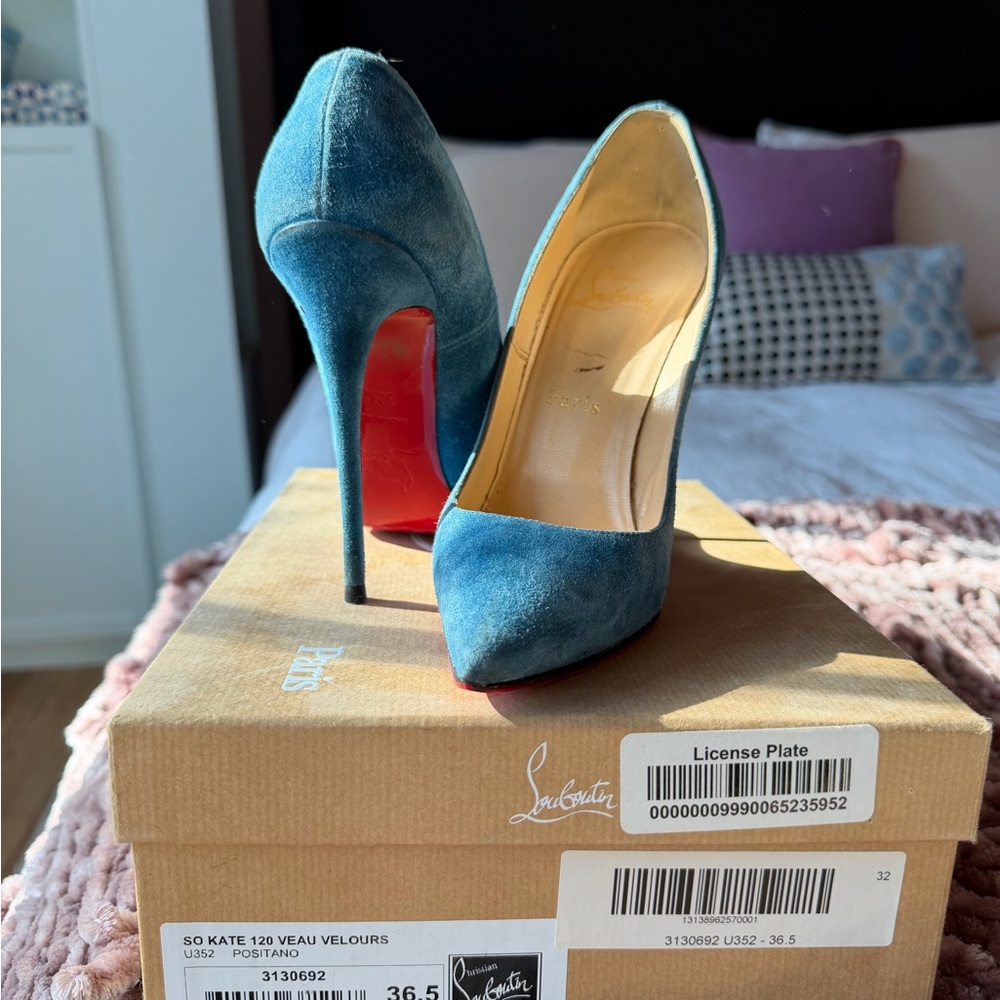 36.5 Christian Louboutin So Kate 120 Veau Velours - Positano